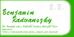 benjamin radvanszky business card